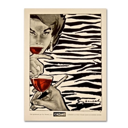 Trademark Fine Art Vintage Apple Collection 'Cinzano Animal Stripes' Canvas Art, 14x19 ALI18239-C1419GG